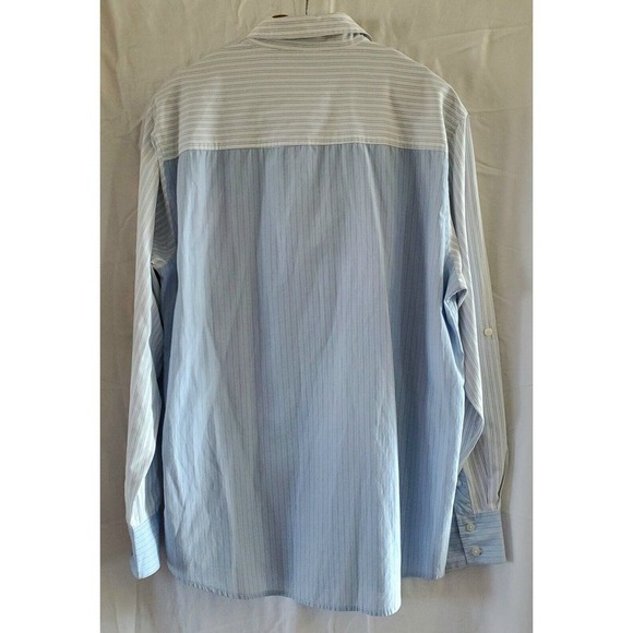 LL COOL J Mens Large Blue White Embroidered Button Down Long Sleeve Shirt - Picture 2 of 3